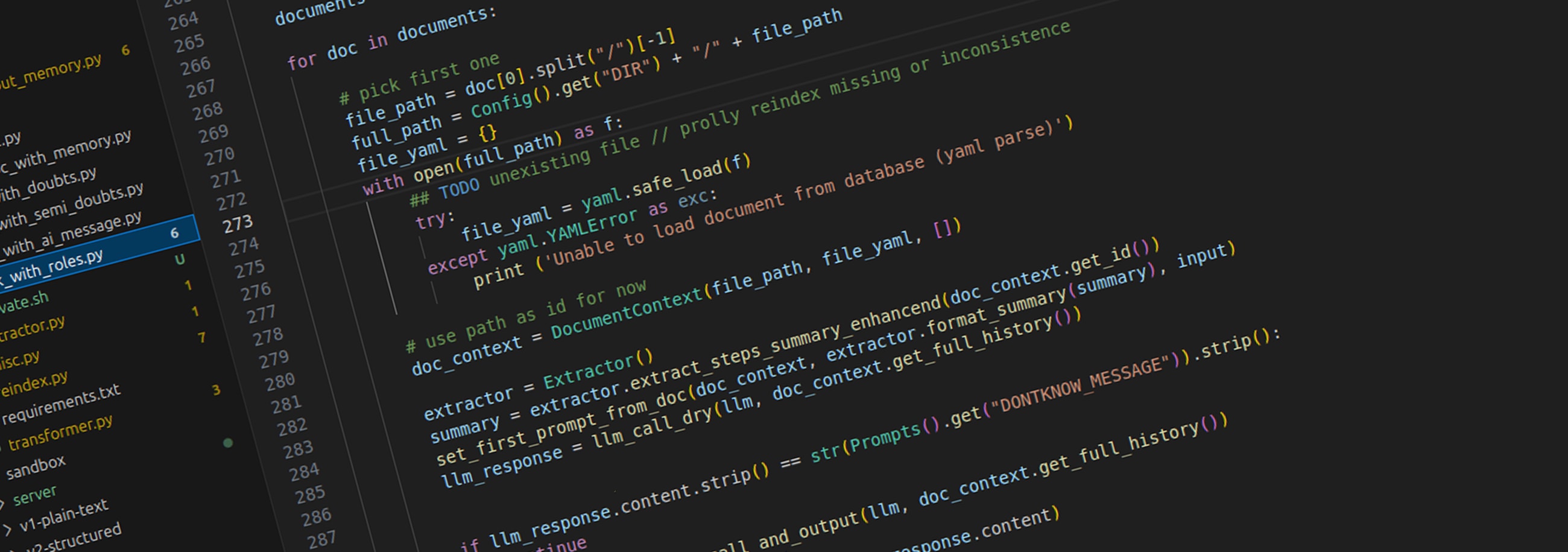 VSCode showing parts of the python code of the application